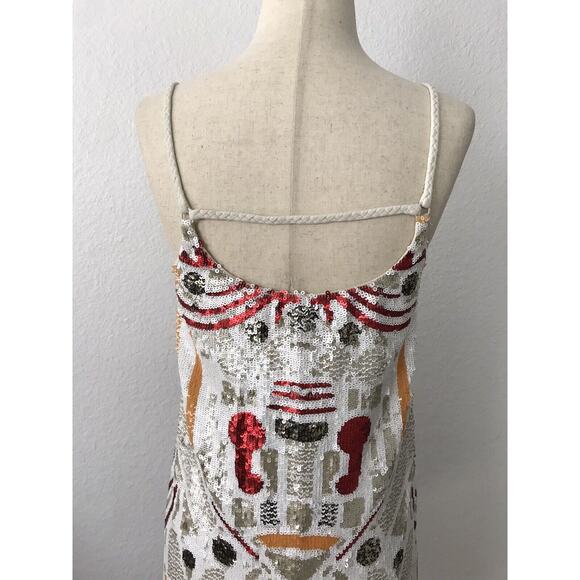 French Connection Adanya Shine Mini Dress Sequin Strappy - Picture 8 of 9